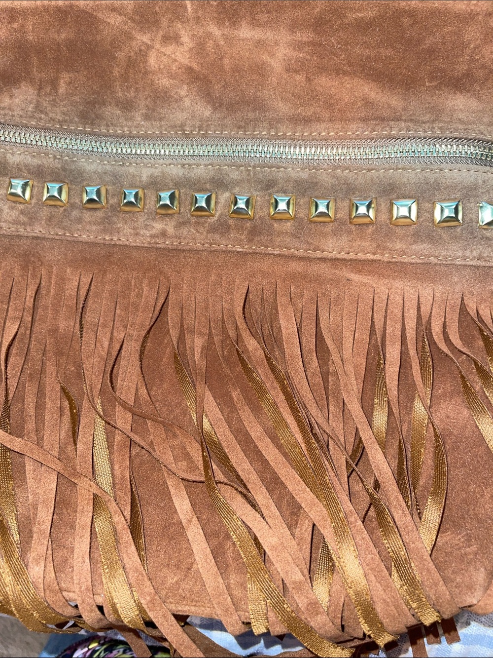 Fringe Suede Crossbody Bag - Brown - Picture 6 of 6